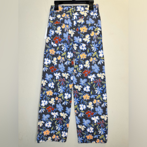 Originality Big Girls 7-16 High Elastic Waistband Printed Twill Floral Pant Sz S - Picture 2 of 9